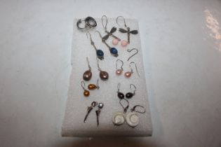 Ten pairs of Sterling silver ear-rings including c