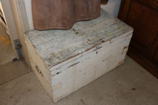 A painted pine storage box