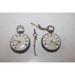 Two silver cased pocket watches