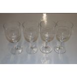 Four Tiffany & Co. Hampton wine glasses