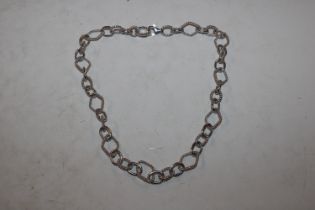 A chunky solid Sterling silver necklace approx. 43