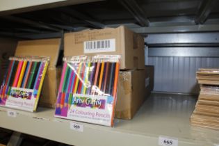 Two boxes containing sets of 24 colouring pencils
