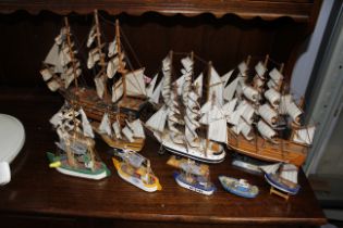 A collection of model boats