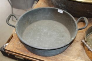 A copper preserve pan