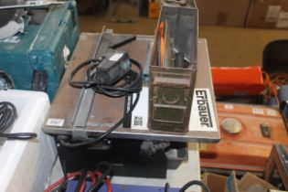 An Erbauer R07W18 electric tile cutter with instru