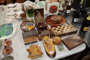 A collection of various wooden items to include bo