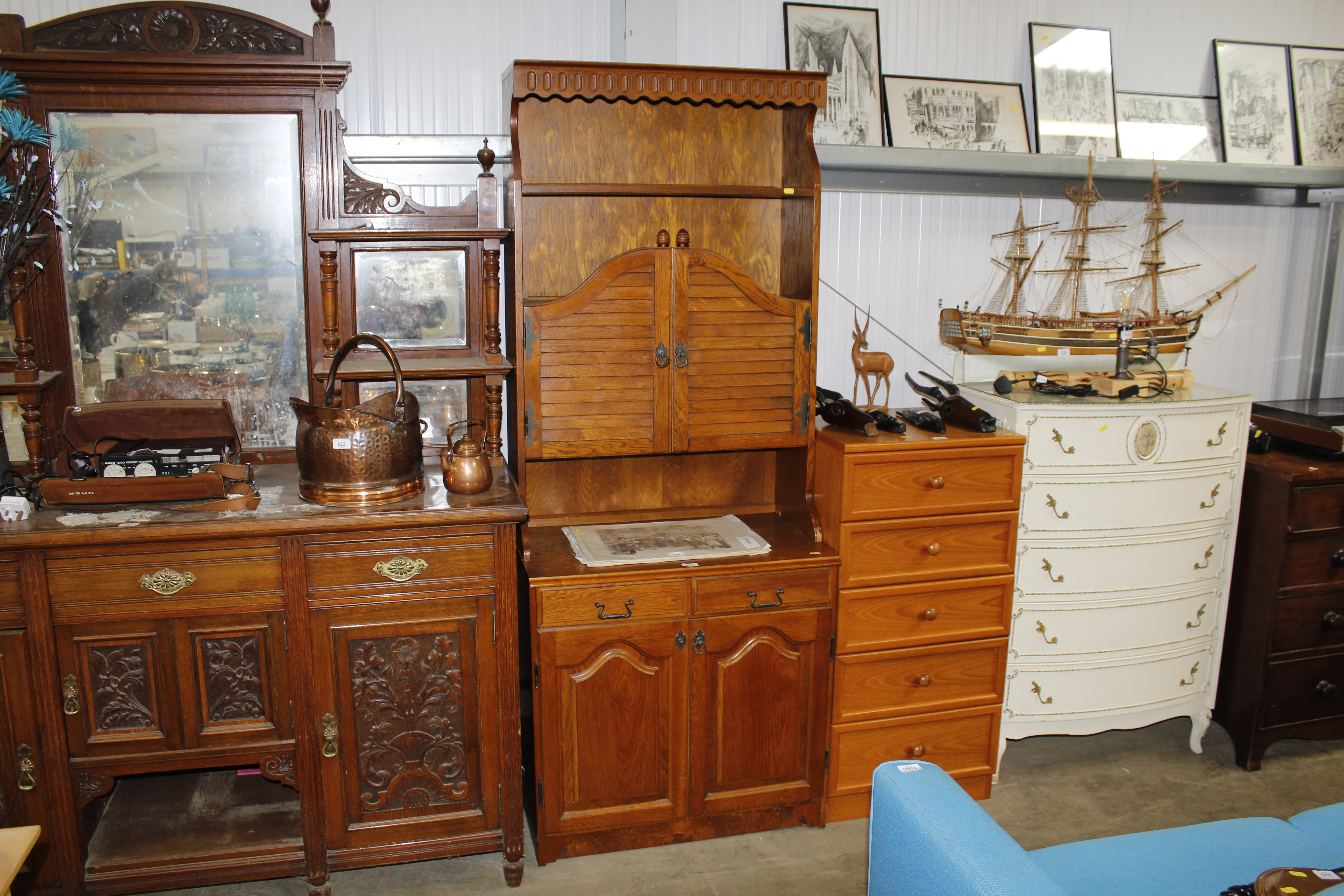 An oak dresser