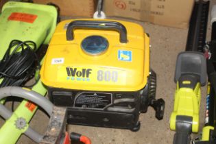 A Wolf Power 800 petrol generator
