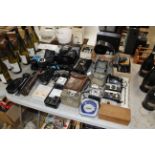 A collection of vintage and other cameras, various