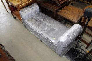 A white crushed velvet Penelope ottoman