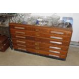 A plans chest fitted six drawers (reduced and adap