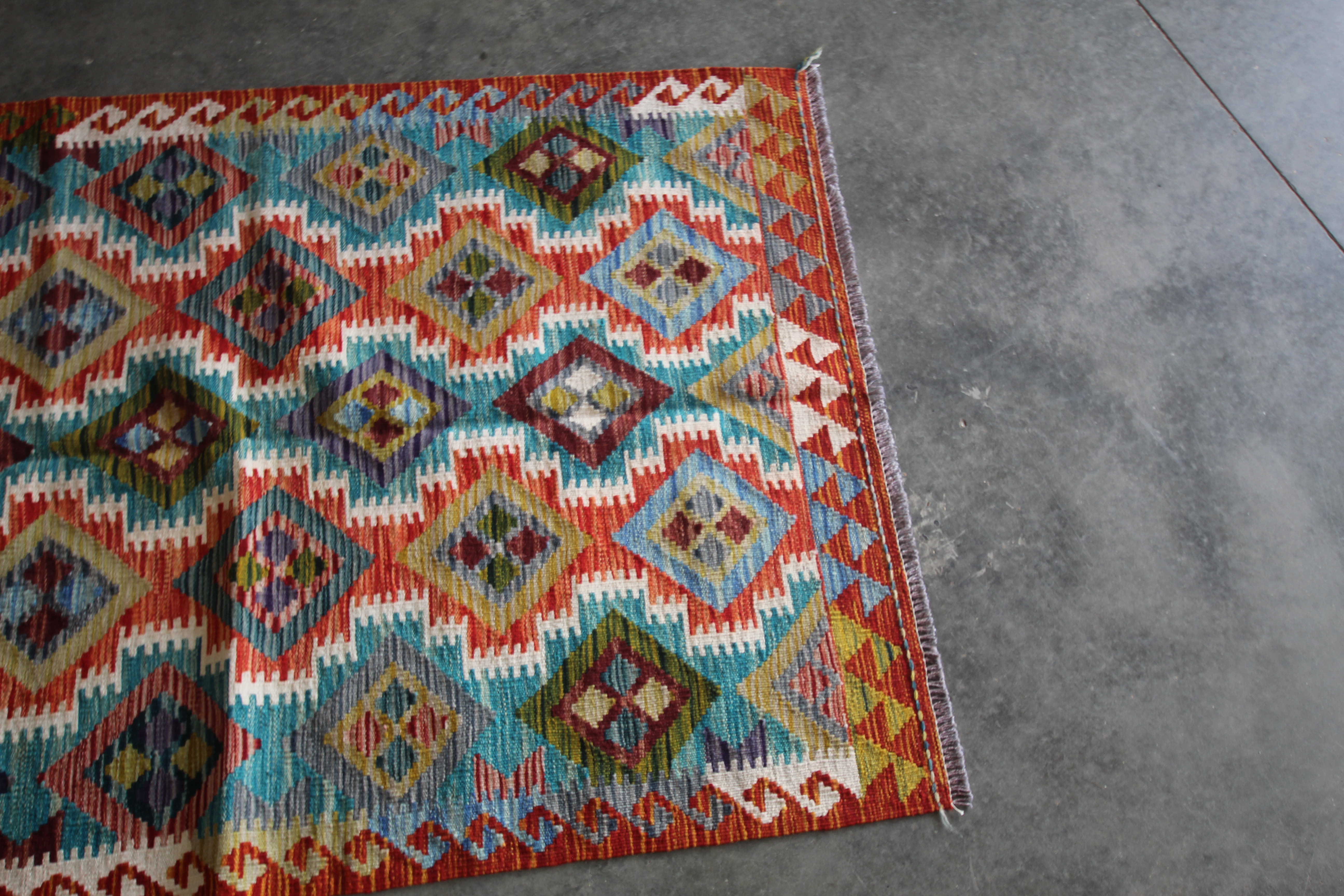 An approx. 4'10 x 3'3" Chobi Kilim rug - Image 2 of 4