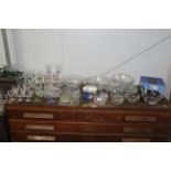 A collection of table glassware to include drinkin