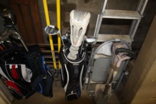 A Nitro golf bag and contents of clubs including a