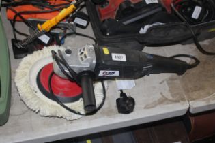 A Ferm FCP-180K 240w angle grinder fitted with pol