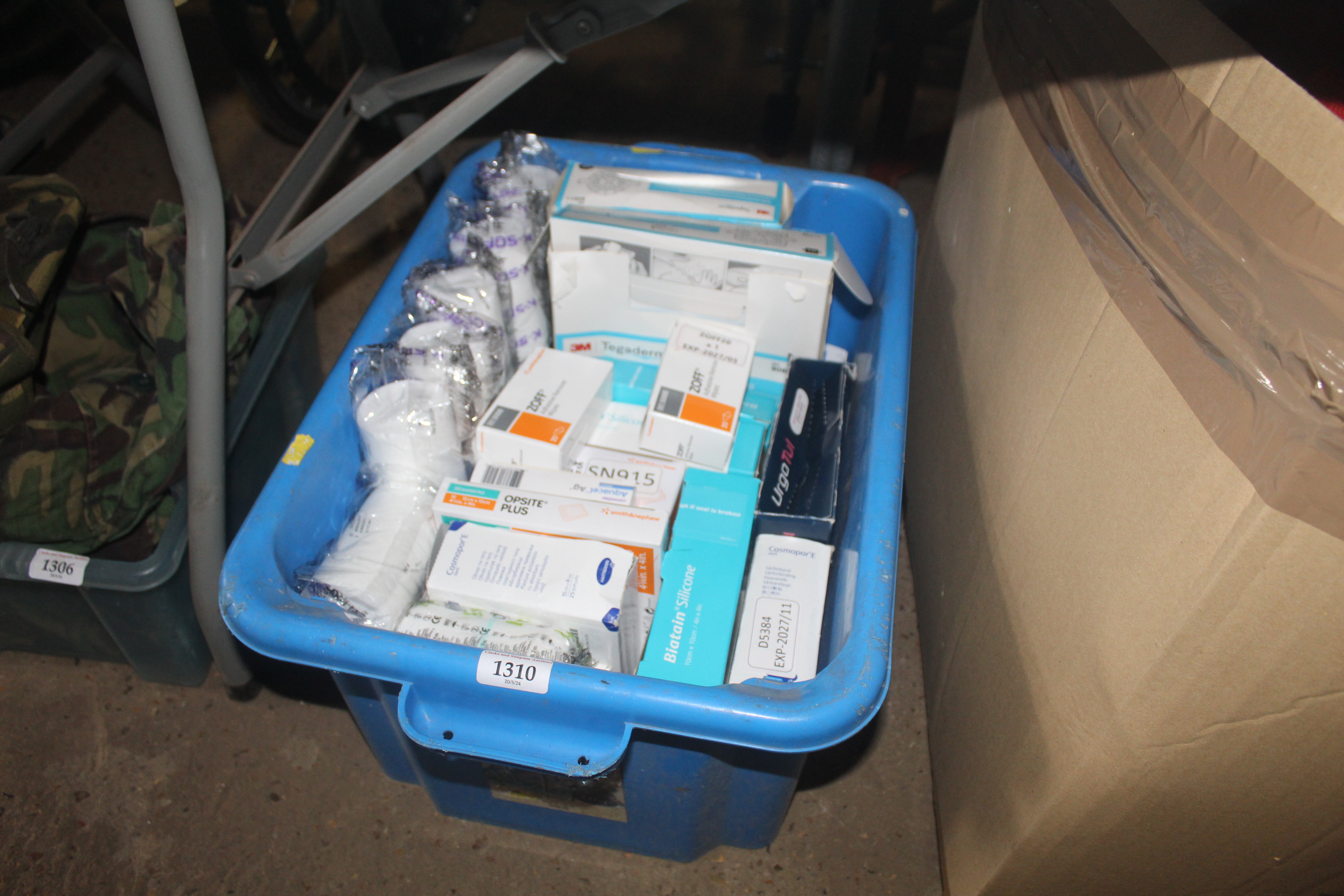 A box containing a quantity of various medical rel