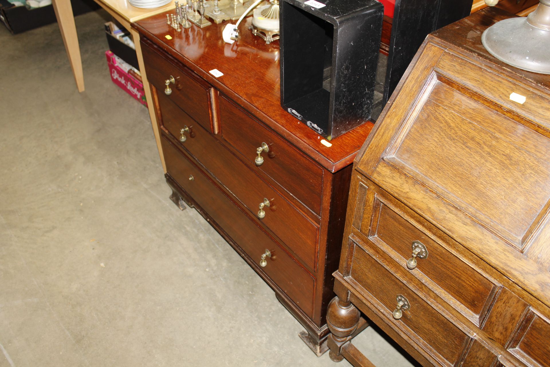 A mahogany chest fitted two short over two long dr