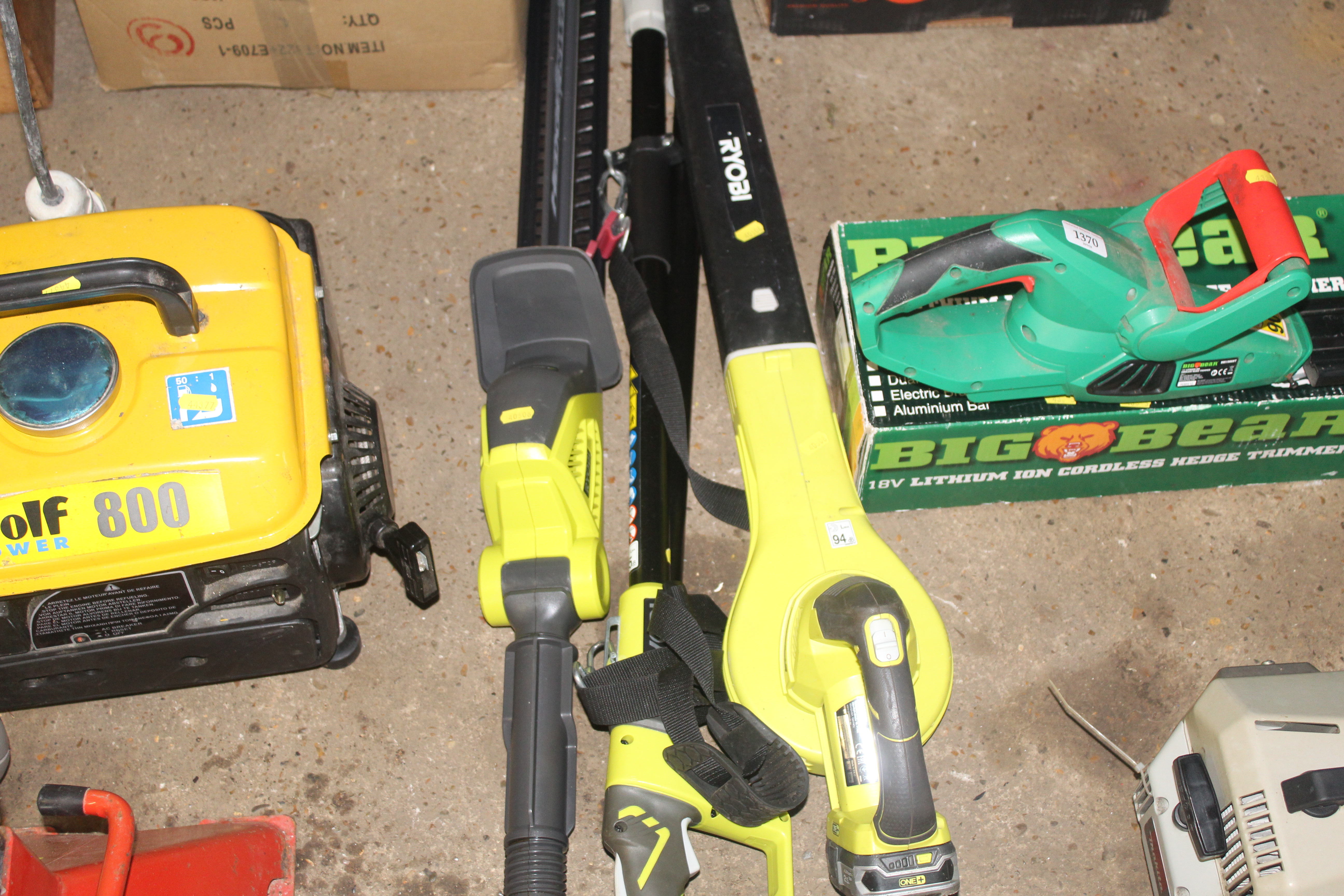 A quantity of cordless Ryobi units, a rotary hammer drill, Ryobi OPT1845 cordless hedge trimmer - Image 3 of 3