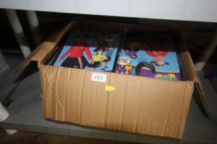 A box containing various children's fancy dress it