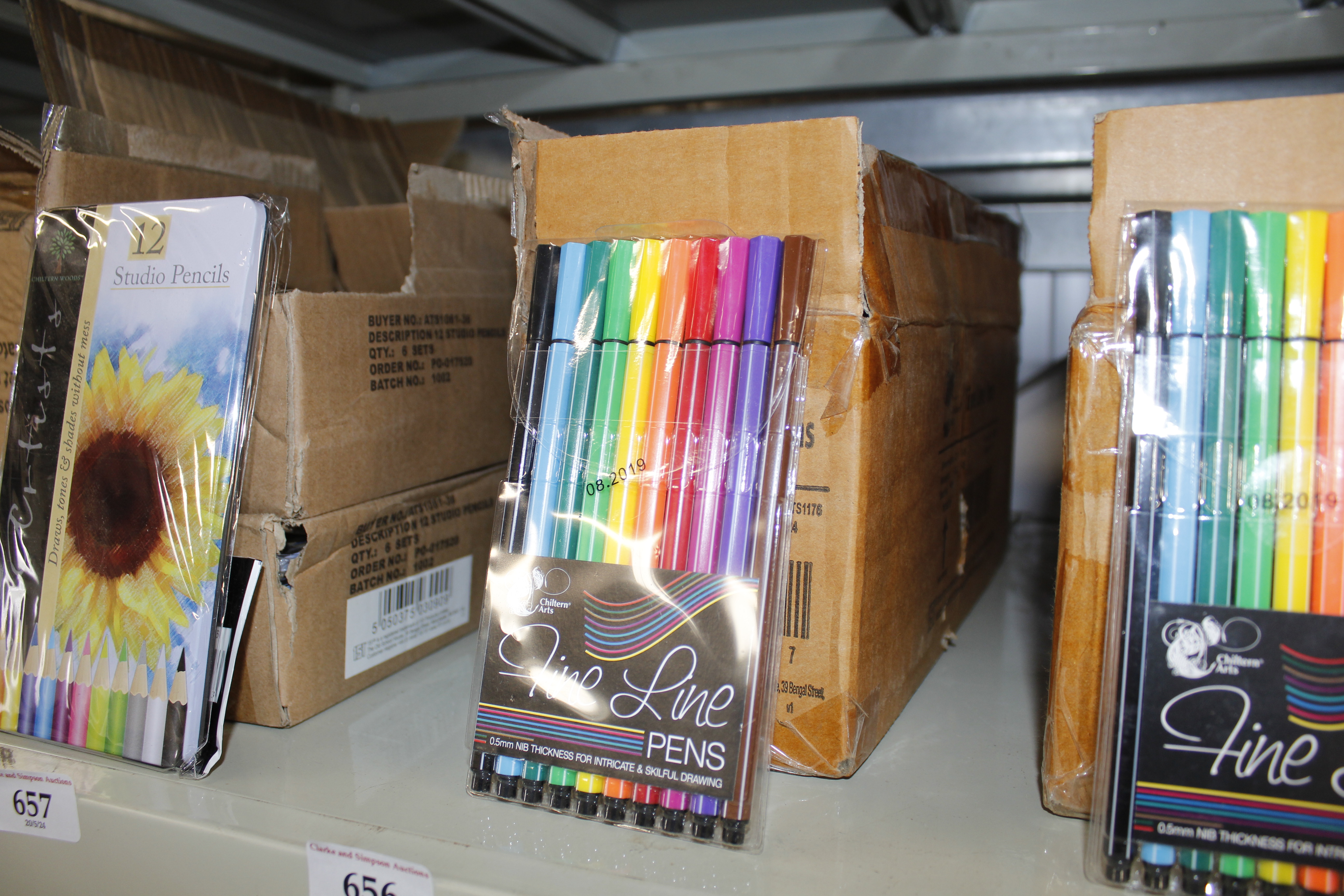 A box containing fine line pens