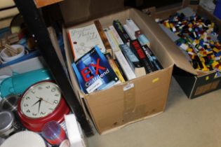 A box of various books