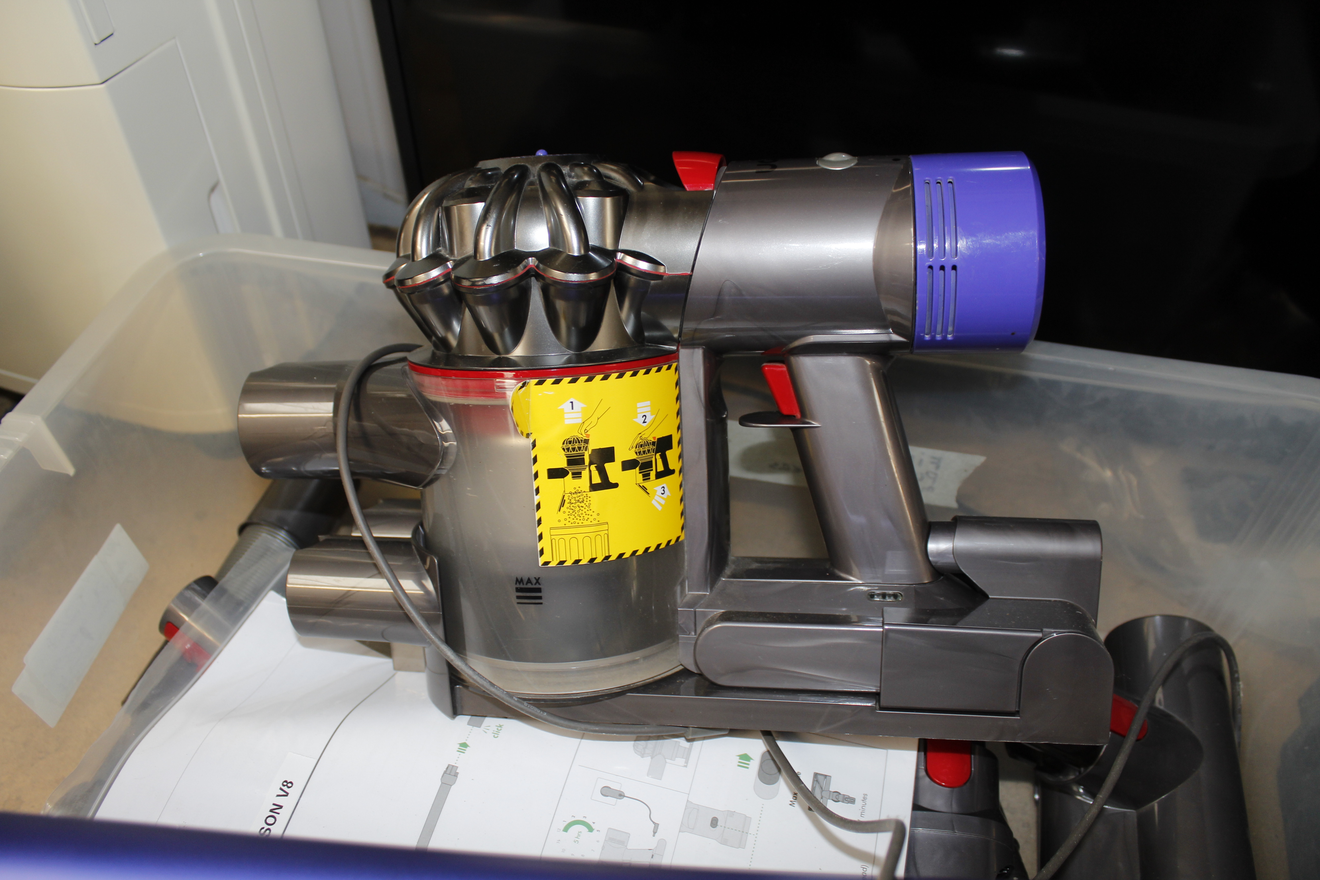 A Dyson V8 vacuum cleaner with various accessories - Image 2 of 2