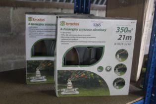 Two multi function garden sprinkler units (mist /