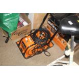 An Evolution COMPACTOR 230V electric wacker plate, an Evolution rubber wacker mat both as new with