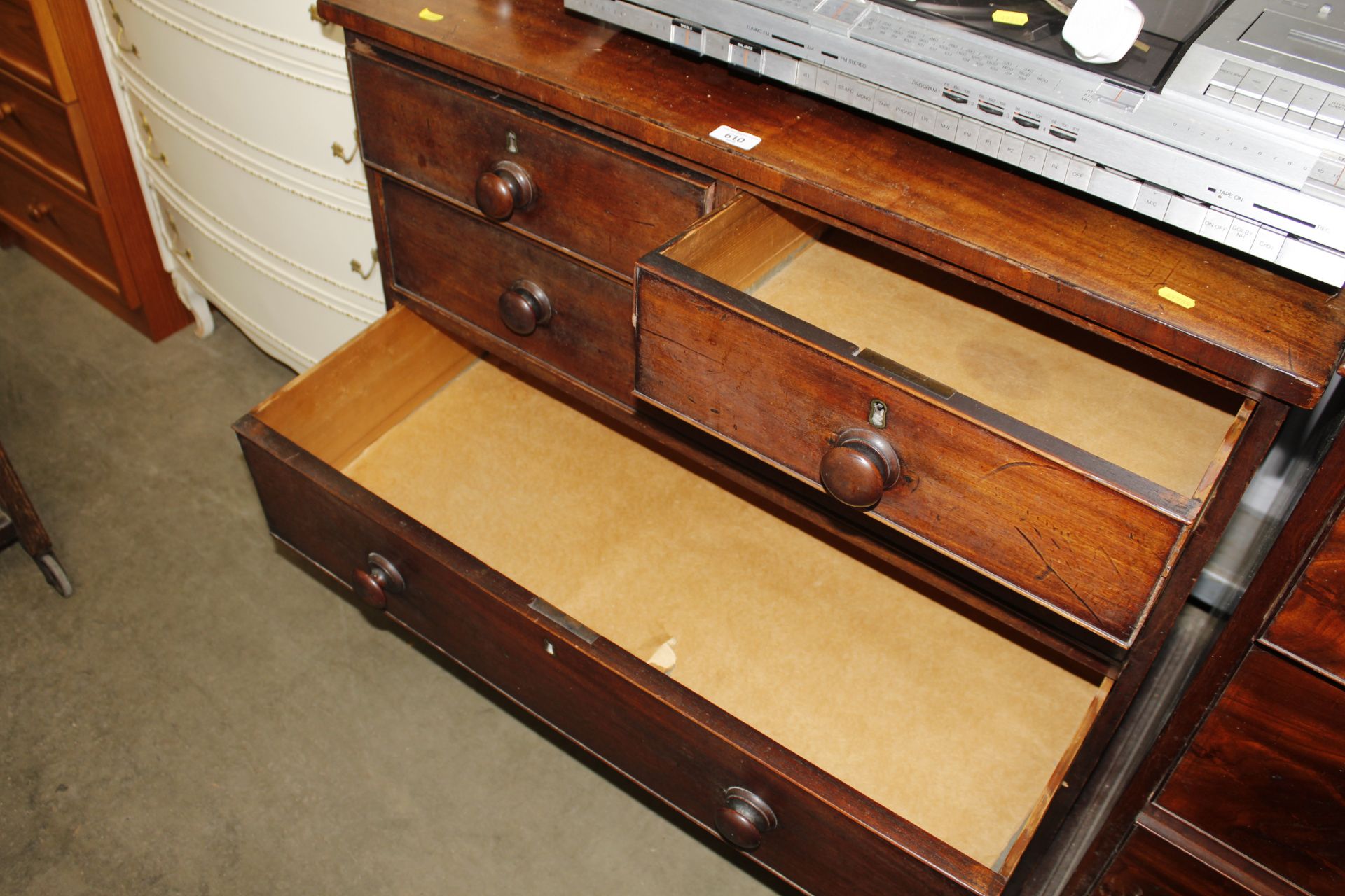 A Victorian mahogany chest fitted two short over t - Image 2 of 2