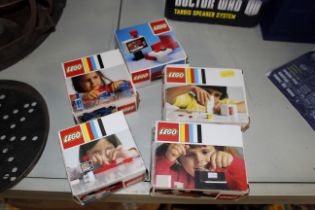 Five boxes of vintage Lego