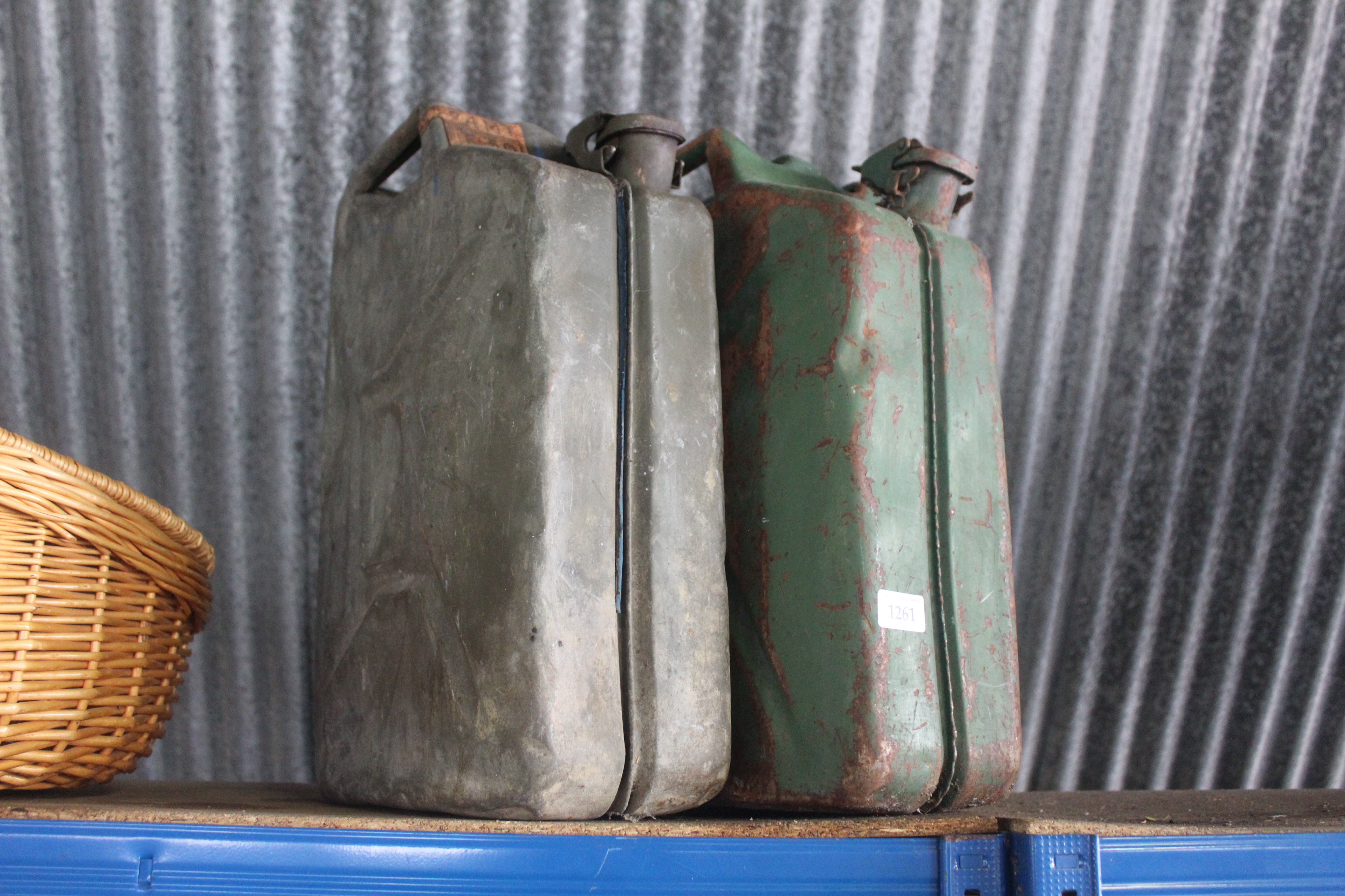 Two metal 20L Jerry cans