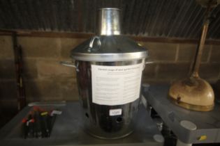 A Simpa 15lt galvanised metal incinerator with lid