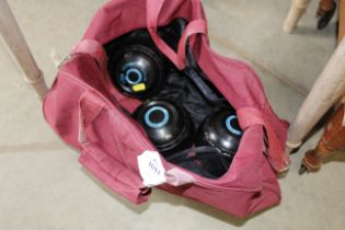 A bag of bowling woods