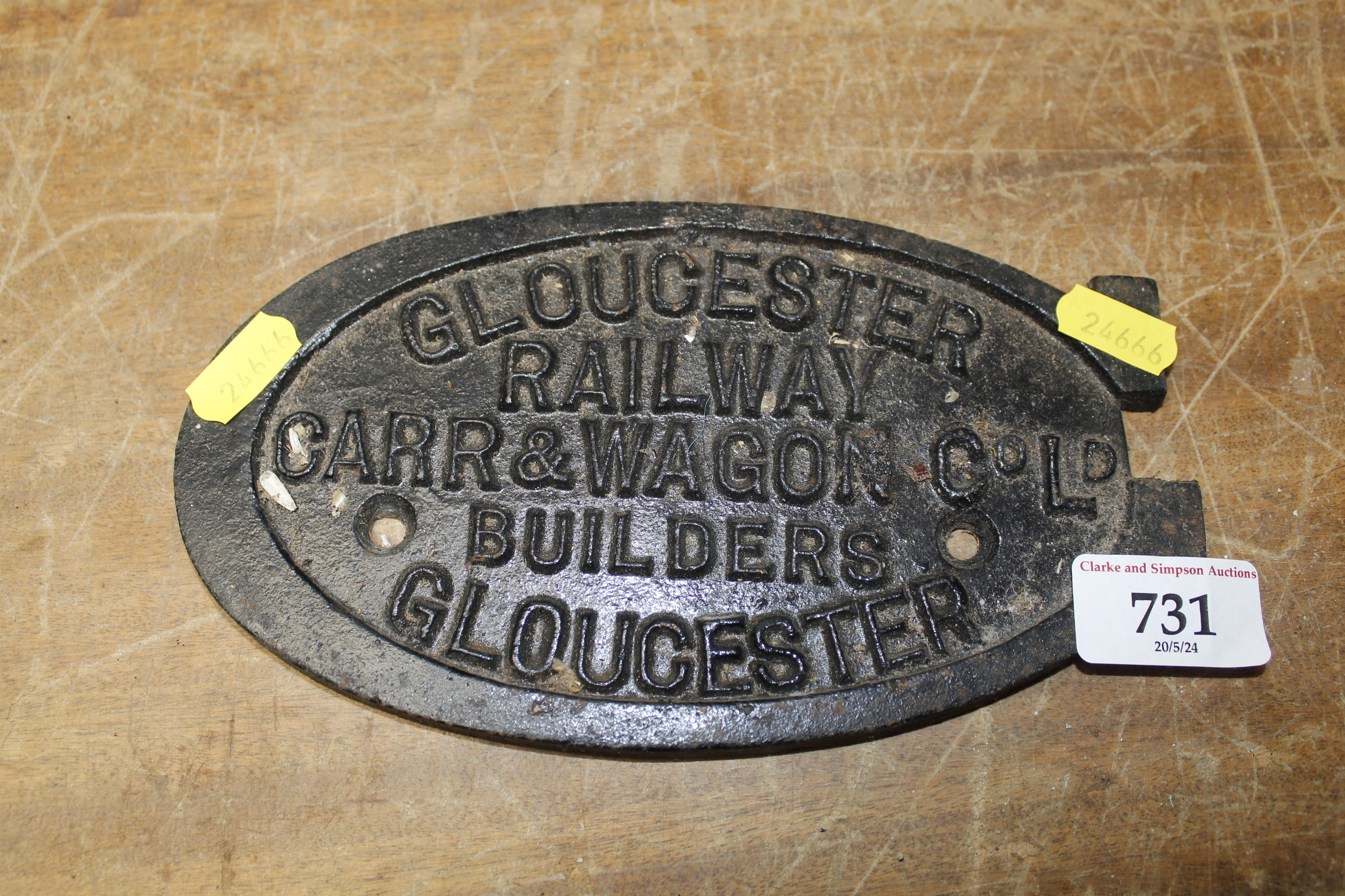 A cast iron Gloucester Railway Car and Wagon Co. L