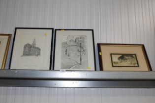 P Wilson, print of Pin Mill and two black & white