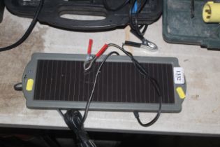 A solar panelled charging panel fitted with crocod