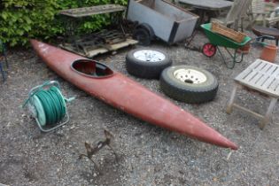 A fibreglass kayak