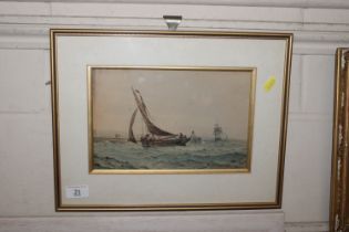 F.J. Aldridge, watercolour sailing vessels