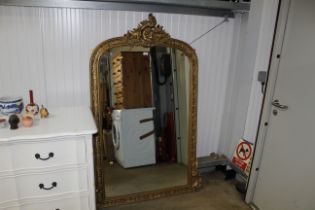 A large French gilt wall mirror approx. 164 x 98cms