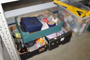 Three boxes of miscellaneous sundry items etc.