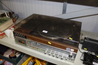 An Aiwa turntable and cassette deck