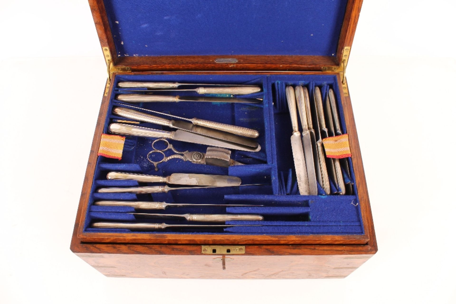 An oak canteen case by Army & Navy CSL and contents of various plated cutlery; and an oak cased - Image 5 of 8