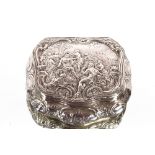 A 19th Century continental silver table snuff box, with classical decoration of figures in a
