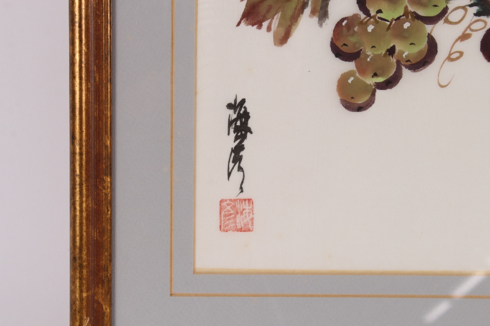 Mid 20th Century Chinese watercolour of berries and leaves, multiple artists seal marks; and a mid - Bild 6 aus 8