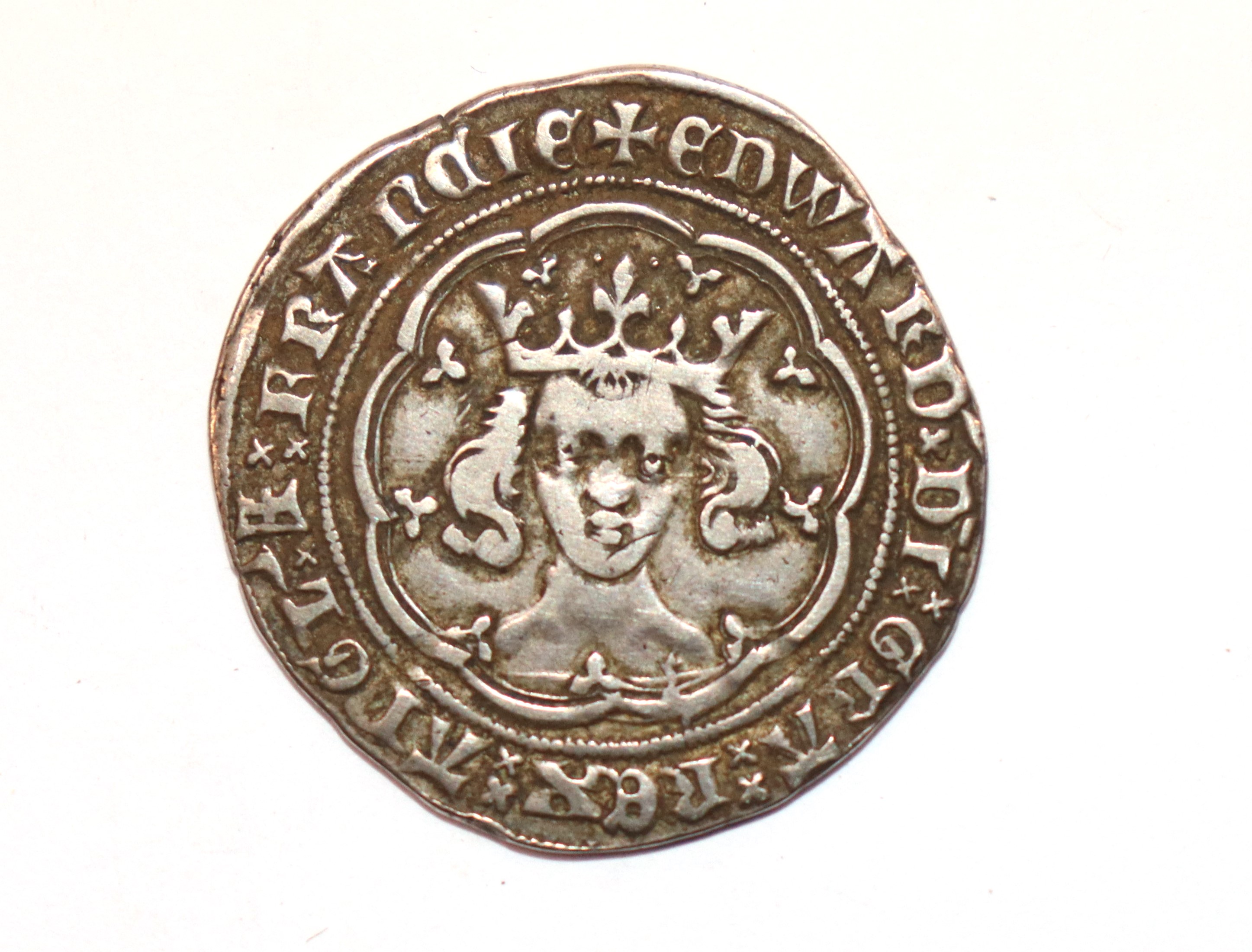 An Edward III groat London, MM cross 3 - Bild 2 aus 4