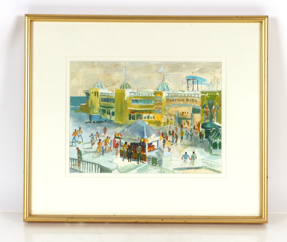 David Wood, "Clacton Pier" signed watercolour 24.5cm x 33.5cm - Bild 2 aus 2