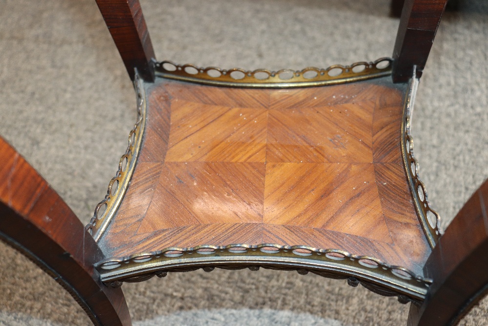 A pair of 19th Century French walnut and cross banded two tier side tables surmounted by pierced - Image 24 of 110