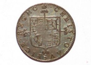 A Charles II twopence, (bust to the edge of the coin)