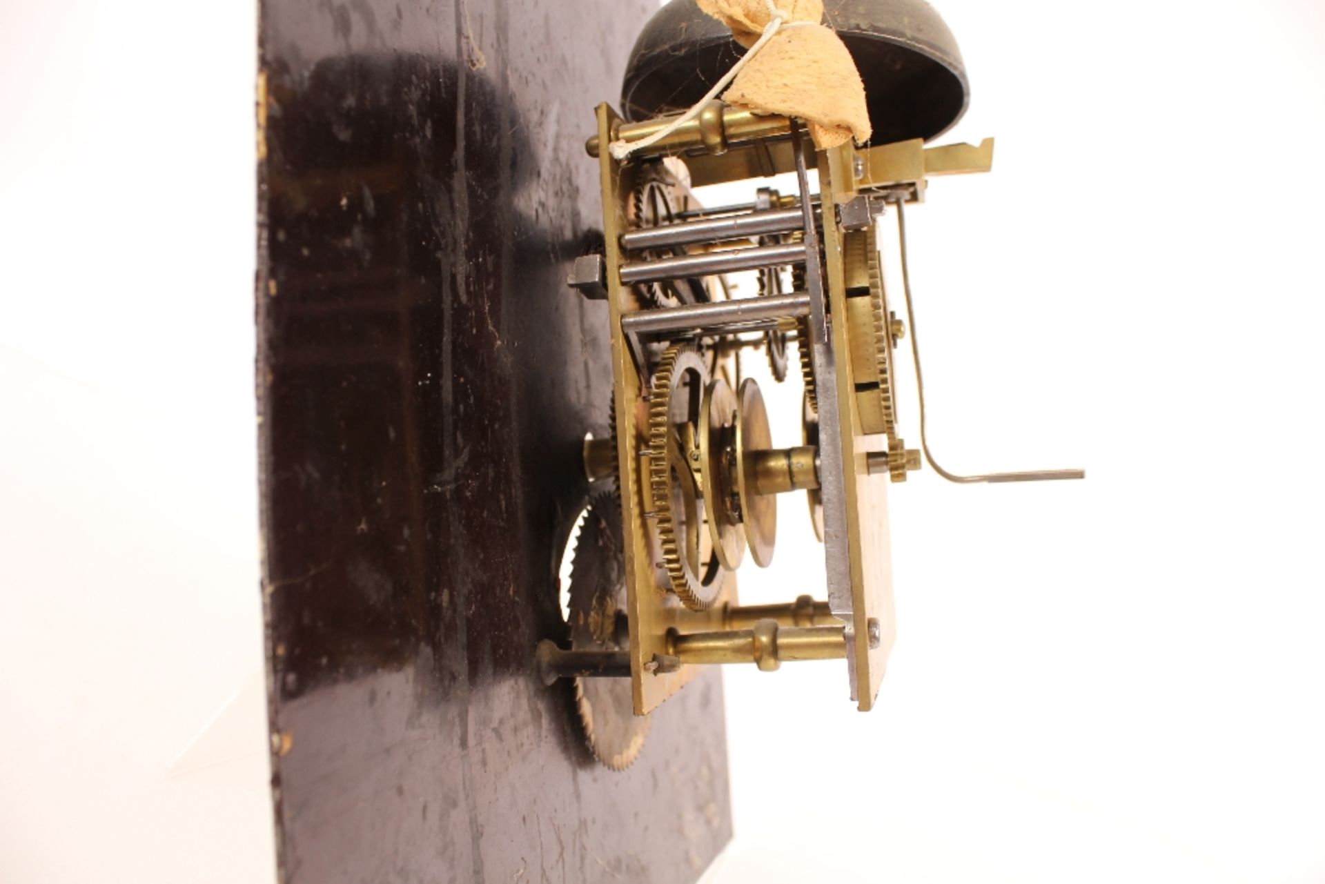 A 19th Century oak and mahogany cross banded long case clock, the hood with scroll arch pediment and - Image 3 of 8