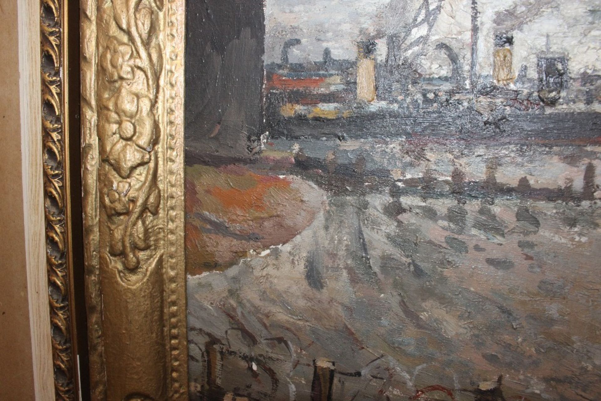 Allan Walton 1891-1948, study of a busy naval port with vessels and sailors, signed oil on canvas, - Image 14 of 15